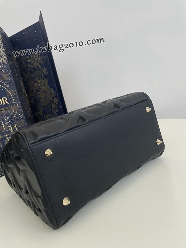 Dior专柜新款迪奥顶级原单Lady最新秋冬系列几何图形手提黑色女包 djfk1021